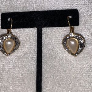Earrings Rhinestone and faux pearl